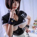 蜜汁猫裘《漆皮女仆》主题写真：33张全套美图