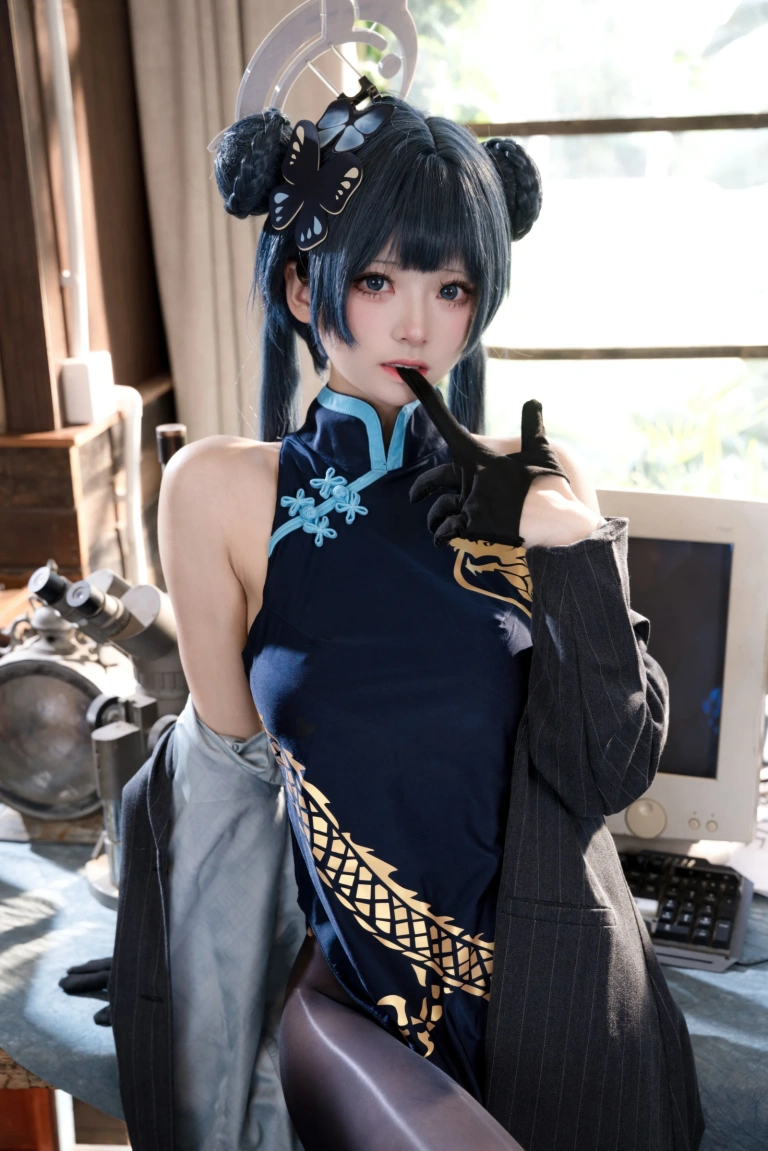 九柒喵《蔚蓝档案 妃咲原皮》主题写真：54张全套美图