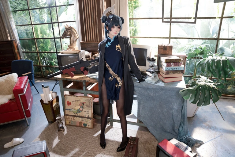 九柒喵《蔚蓝档案 妃咲原皮》主题写真：54张全套美图