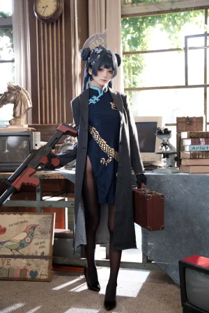 九柒喵《蔚蓝档案 妃咲原皮》主题写真：54张全套美图