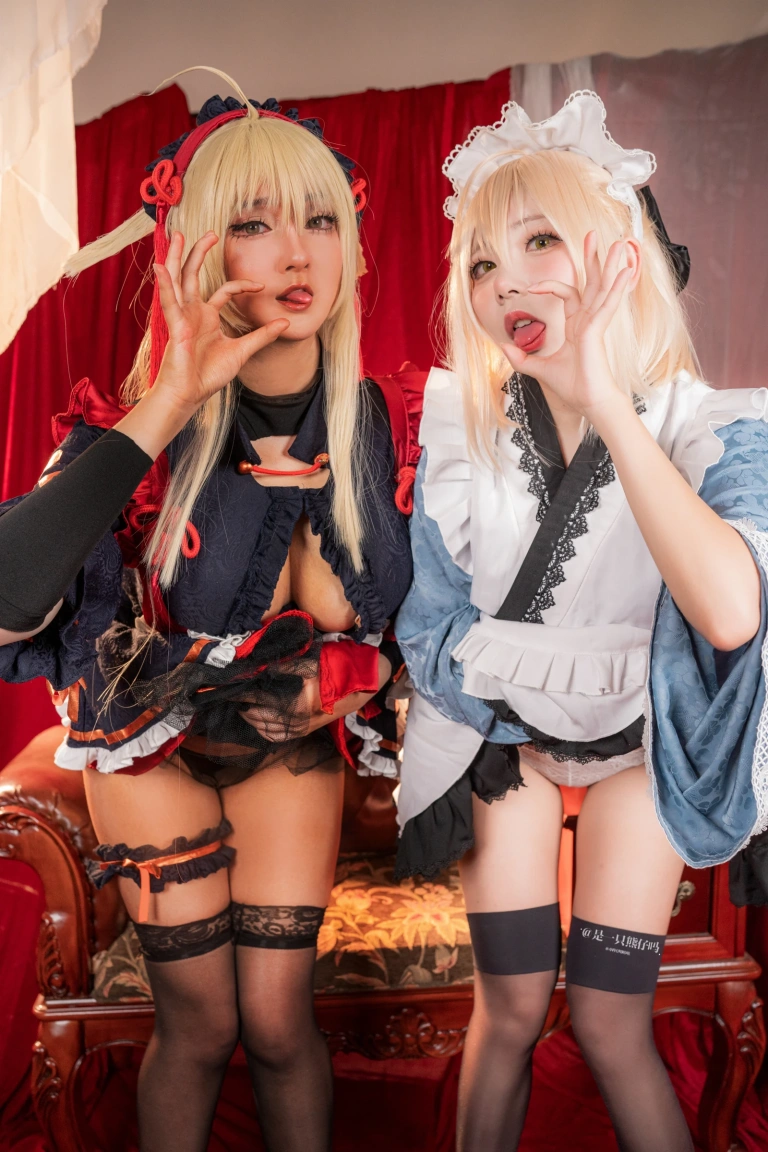 是一只熊仔&小容仔咕咕咕w《fgo 冲田总司 魔神冲田 双人捆绑》主题写真：55张全套美图