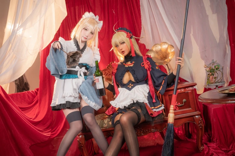 是一只熊仔&小容仔咕咕咕w《fgo 冲田总司 魔神冲田 双人捆绑》主题写真：55张全套美图