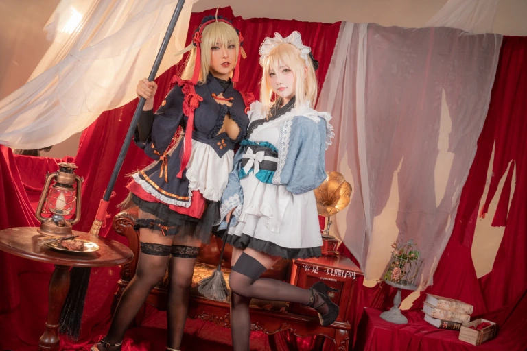 是一只熊仔&小容仔咕咕咕w《fgo 冲田总司 魔神冲田 双人捆绑》主题写真：55张全套美图