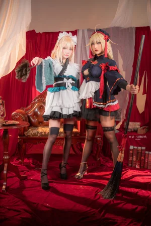 是一只熊仔&小容仔咕咕咕w《fgo 冲田总司 魔神冲田 双人捆绑》主题写真：55张全套美图