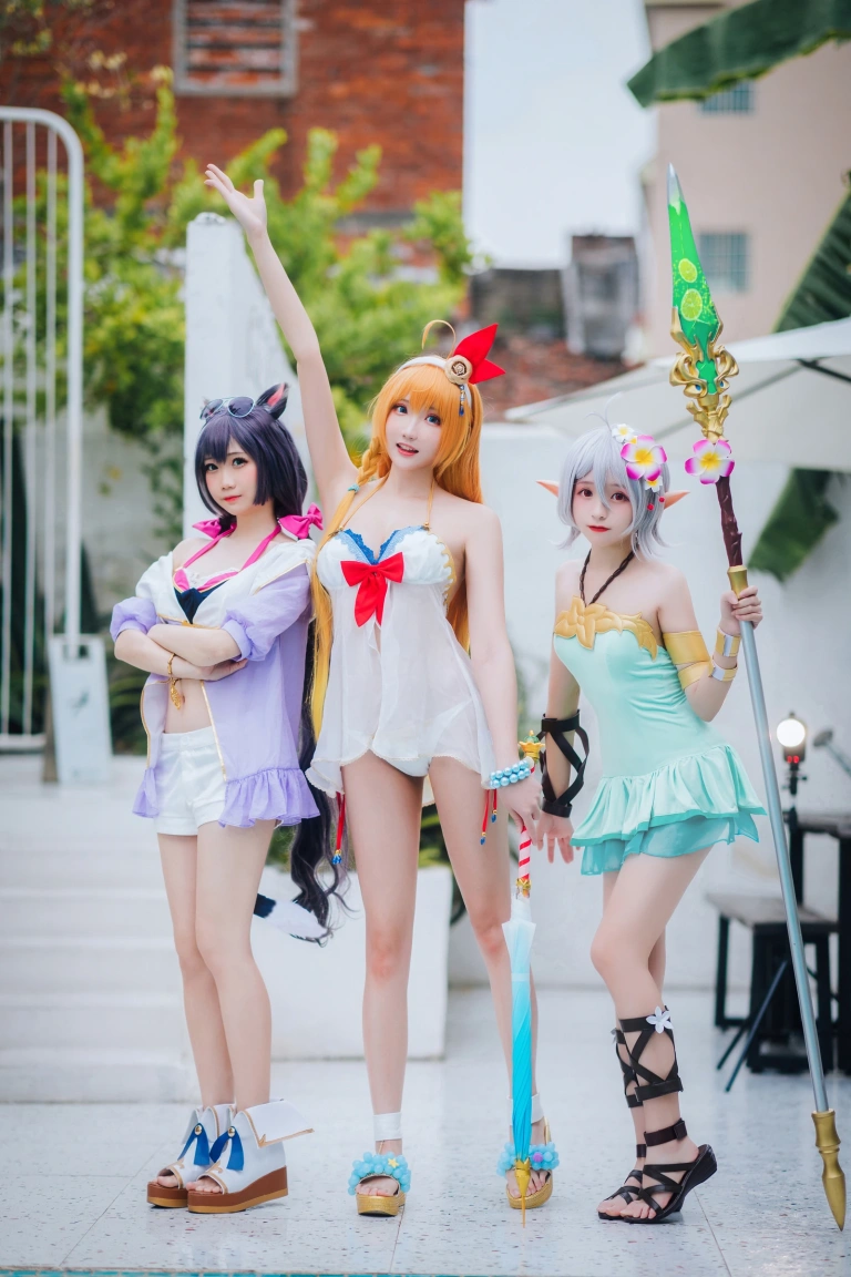 瓜希酱《公主连结 夏日御三家》主题写真：20张全套美图