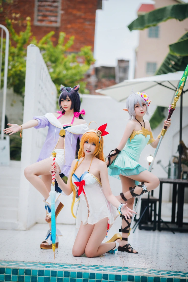 瓜希酱《公主连结 夏日御三家》主题写真：20张全套美图