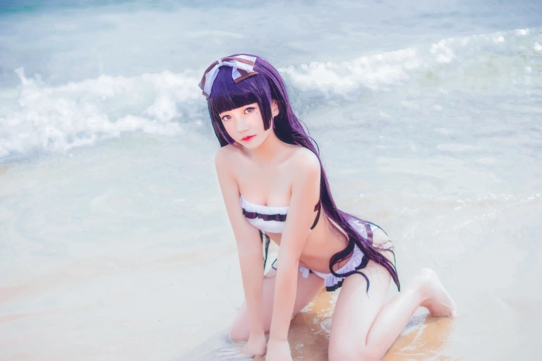 桜桃喵《五更琉璃 泳装》主题写真：21张全套美图