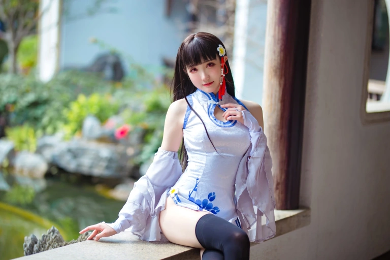 瓜希酱《碧蓝航线 逸仙》主题写真：22张全套美图