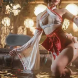 阿包也是兔娘《温泉巫女》主题写真：24张全套美图