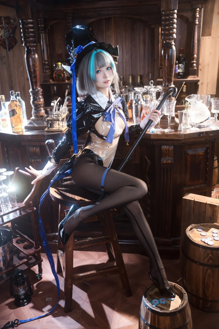 九柒喵《碧蓝航线 柴郡兔女郎》主题写真：58张全套美图