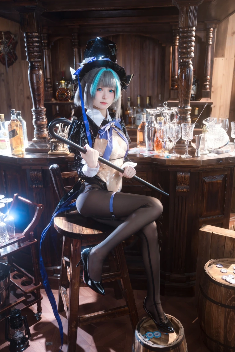 九柒喵《碧蓝航线 柴郡兔女郎》主题写真：58张全套美图