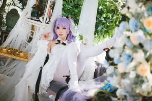 焖焖碳《独角兽婚纱》主题写真：25张全套美图