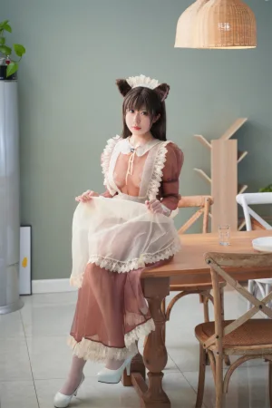 虎森森《棕色透明女仆》主题写真：35张全套美图