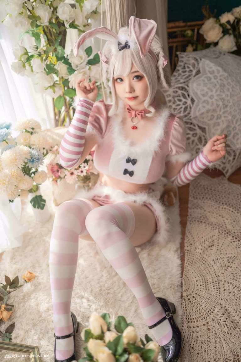 皮皮奶《粉色兔兔》主题写真：71张全套美图