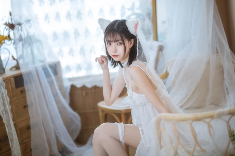 许岚《少女白色裙》主题写真：41张全套美图