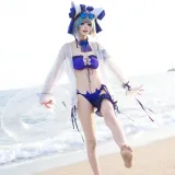 九柒喵《泳装柴郡》主题写真：27张全套美图