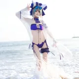 九柒喵《泳装柴郡》主题写真：27张全套美图