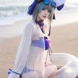 九柒喵《泳装柴郡》主题写真：27张全套美图