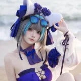 九柒喵《泳装柴郡》主题写真：27张全套美图