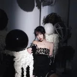 不呆猫《豹纹黑长裙》主题写真：16张全套美图