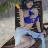 小仓千代《1月舰长 柴郡泳装》主题写真：22张全套美图