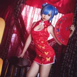 面饼仙儿《雷姆旗袍》主题写真：23张全套美图