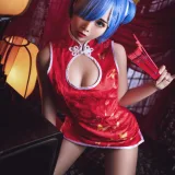 面饼仙儿《雷姆旗袍》主题写真：23张全套美图