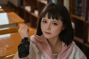 七月喵子《放学后的补习（&奈汐酱nice）》主题写真：72张全套美图，含1个视频