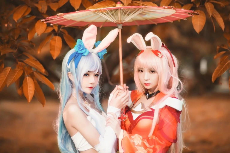 桜桃喵《双人公孙离（桜桃喵&疯猫ss）》主题写真：16张全套美图