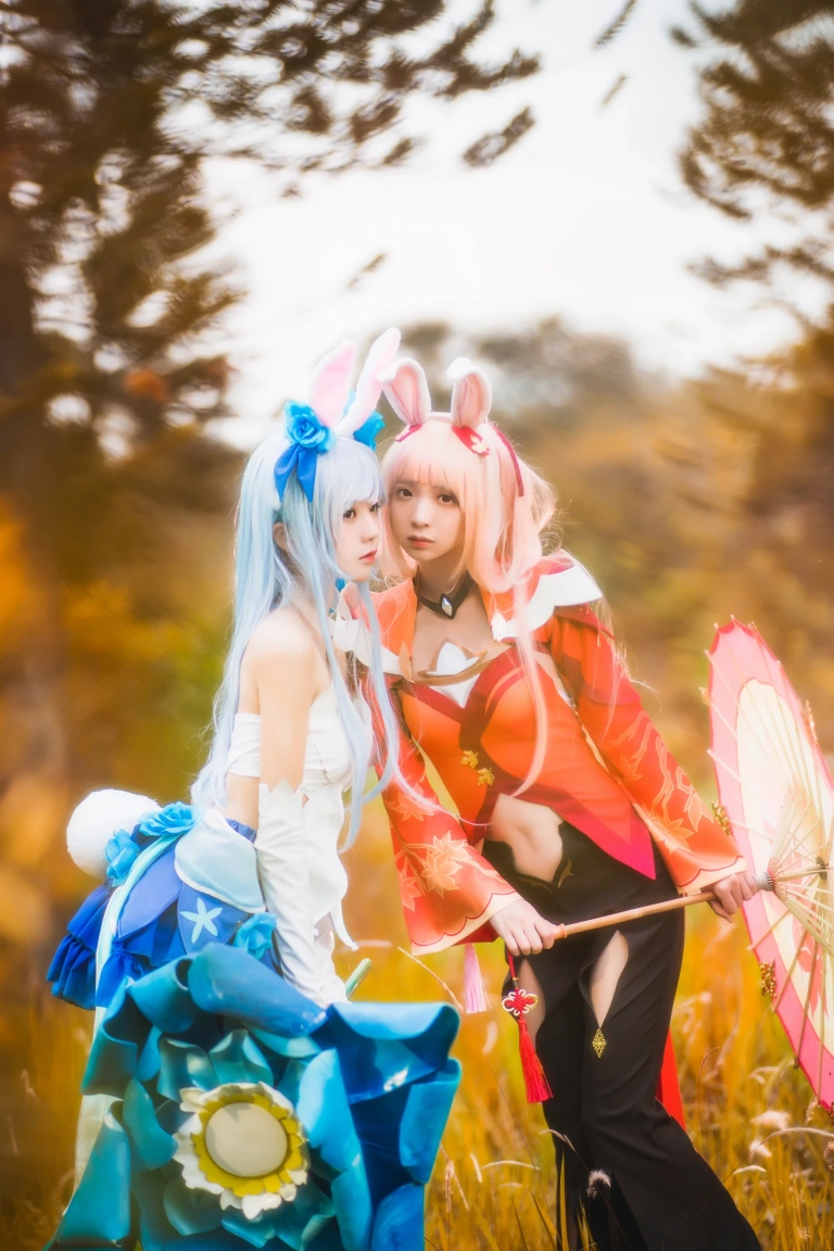 桜桃喵《双人公孙离（桜桃喵&疯猫ss）》主题写真：16张全套美图