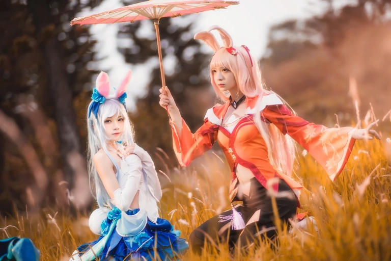 桜桃喵《双人公孙离（桜桃喵&疯猫ss）》主题写真：16张全套美图