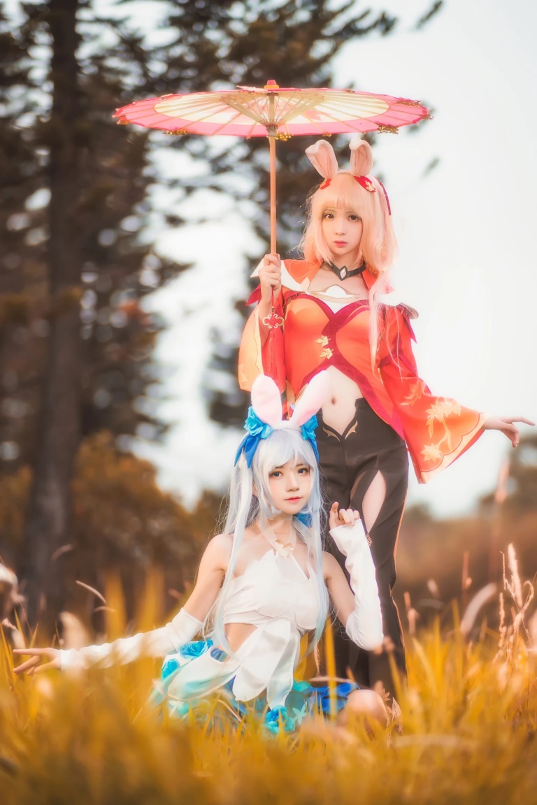桜桃喵《双人公孙离（桜桃喵&疯猫ss）》主题写真：16张全套美图