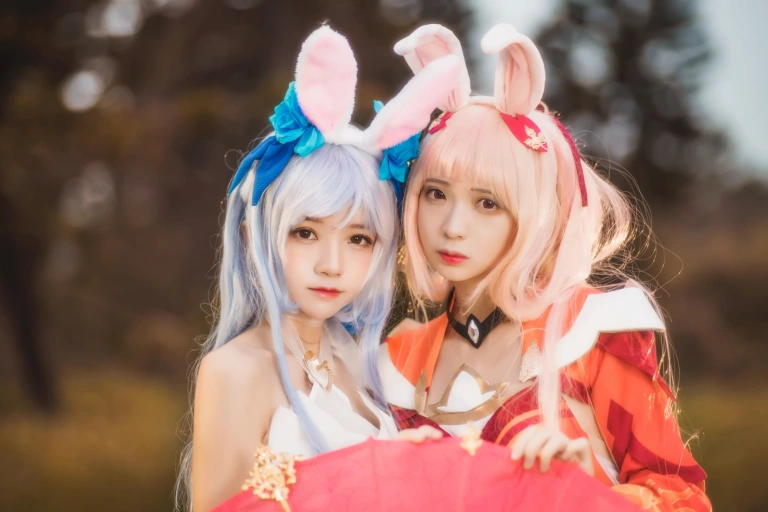 桜桃喵《双人公孙离（桜桃喵&疯猫ss）》主题写真：16张全套美图