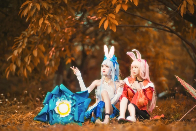 桜桃喵《双人公孙离（桜桃喵&疯猫ss）》主题写真：16张全套美图