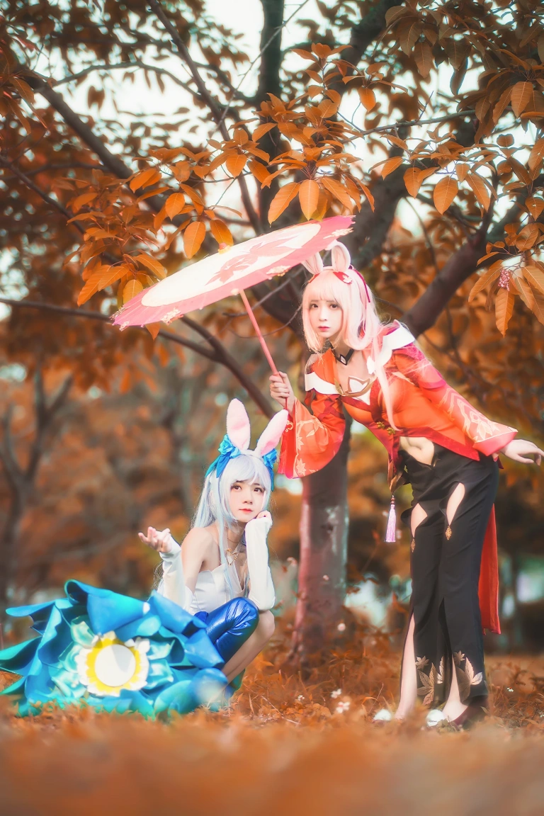 桜桃喵《双人公孙离（桜桃喵&疯猫ss）》主题写真：16张全套美图