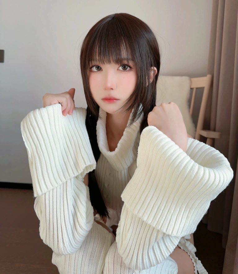 布丁大法《冬日毛衣》主题写真：116张全套美图，含4个视频