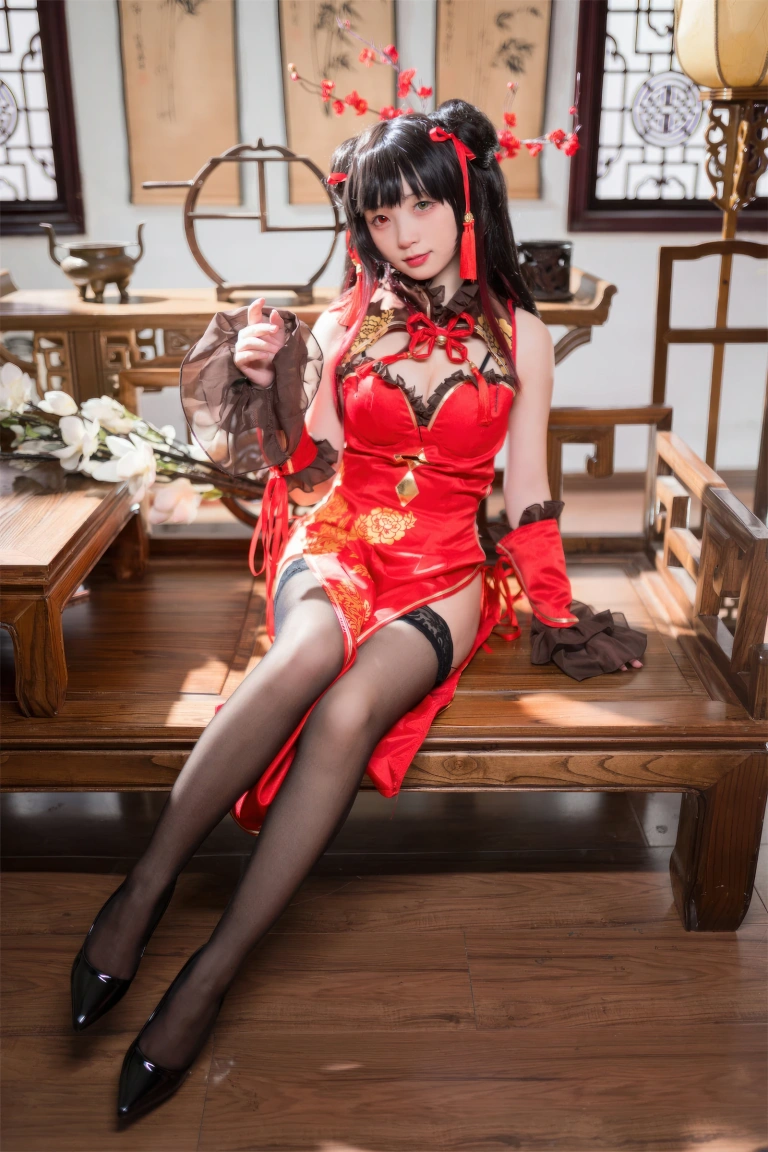 花铃《时崎狂三旗袍》主题写真：66张全套美图