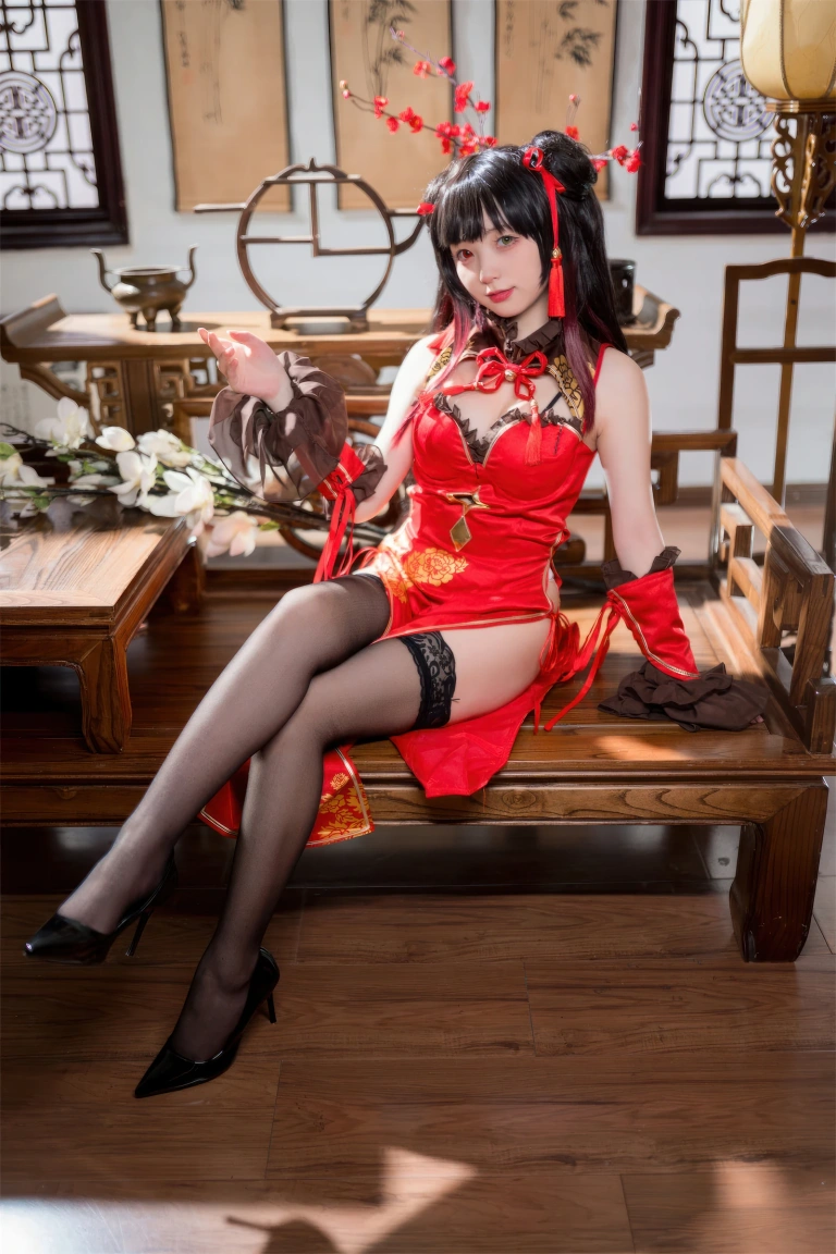 花铃《时崎狂三旗袍》主题写真：66张全套美图