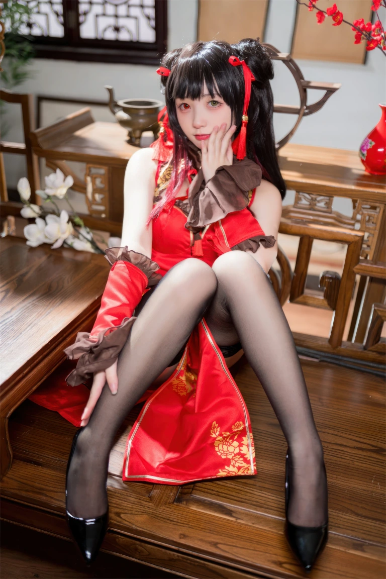 花铃《时崎狂三旗袍》主题写真：66张全套美图