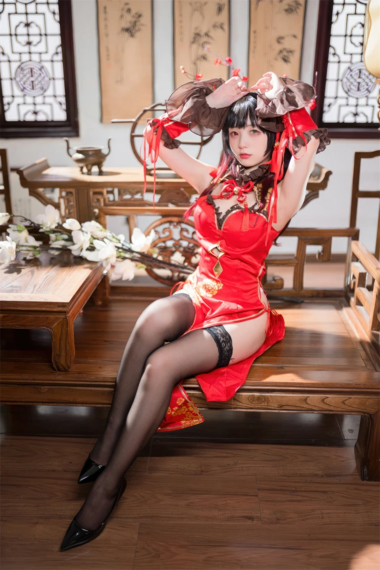花铃《时崎狂三旗袍》主题写真：66张全套美图