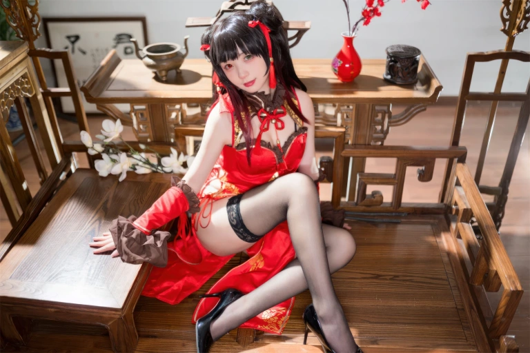 花铃《时崎狂三旗袍》主题写真：66张全套美图