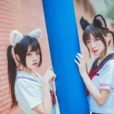 桜桃喵《JK百合2（桜桃喵&疯猫ss）》主题写真：33张全套美图