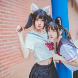 桜桃喵《JK百合2（桜桃喵&疯猫ss）》主题写真：33张全套美图