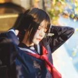 桜桃喵《小少女 黑色水手服》主题写真：50张全套美图