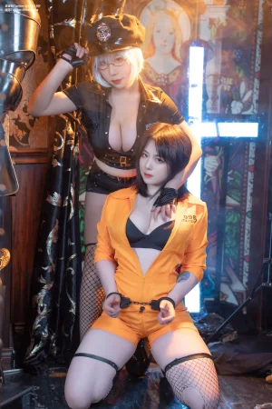 皮皮奶&喵零《匪警》主题写真：60张全套美图