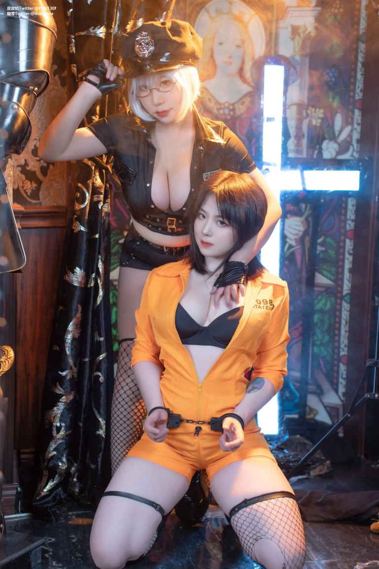 皮皮奶&喵零《匪警》主题写真：60张全套美图