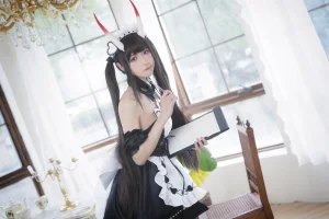 阿包也是兔娘《2022.01月舰长图包 能代女仆》主题写真：23张全套美图