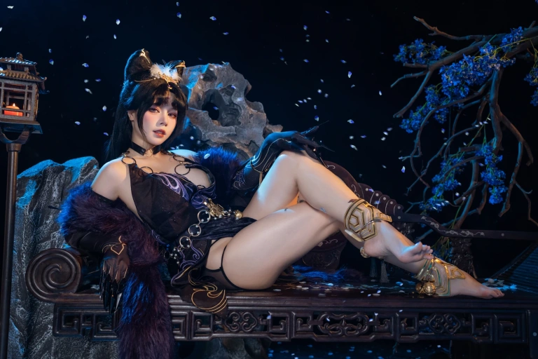 七月喵子《永劫无间 玉玲珑》主题写真：80张全套美图