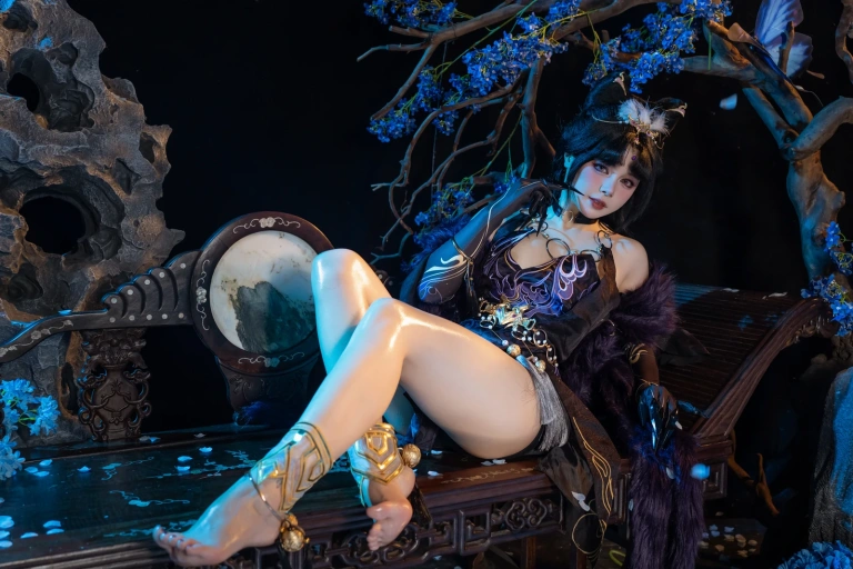 七月喵子《永劫无间 玉玲珑》主题写真：80张全套美图