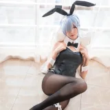 木棉棉《蕾姆兔女郎》主题写真：60张全套美图
